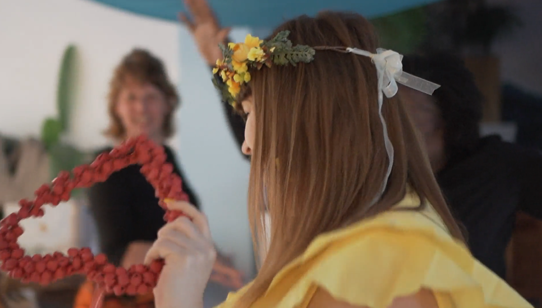 A creative workshop moment at a retreat